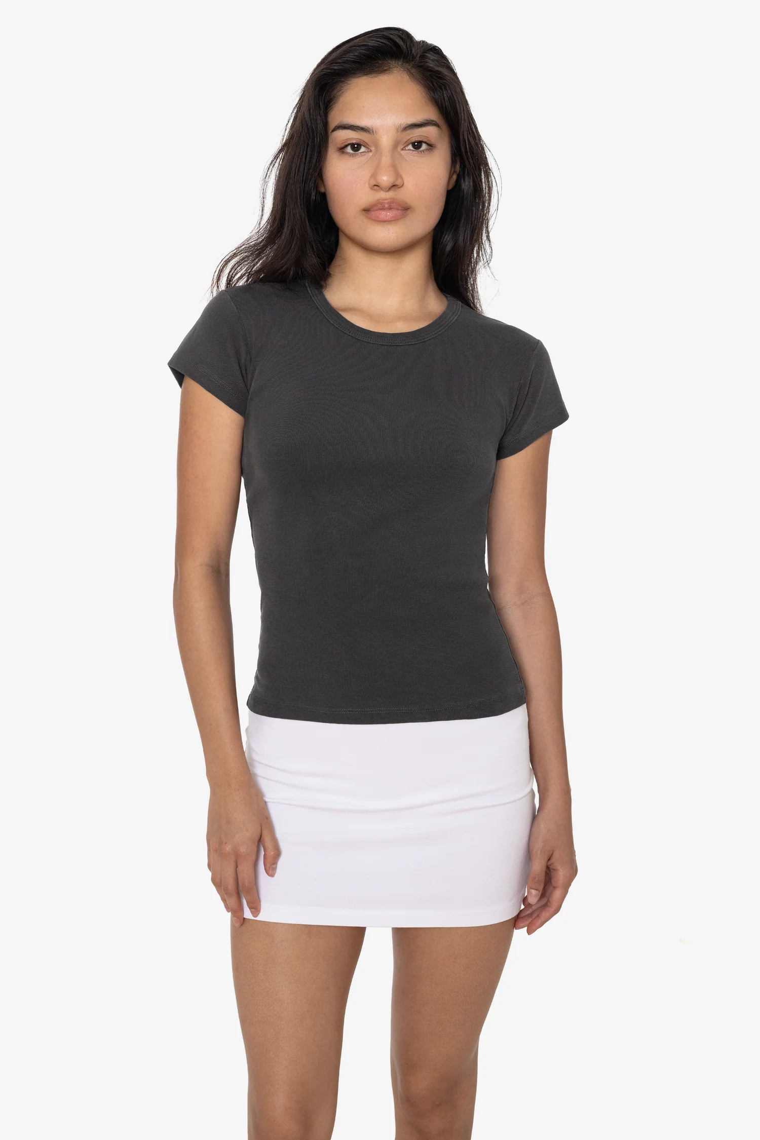 Los Angeles Apparel cap-sleeve baby rib T-shirt